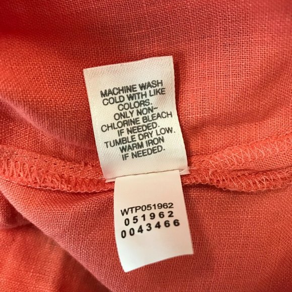 J. Jill Womens Petite 100% Linen Front Button Shrimp Tunic Blouse Top Choose SZ - Picture 7 of 8